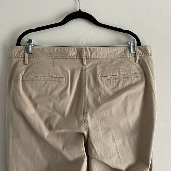 Talbots Sz 14 Tan Khaki Preppy Distressed Patches Relaxed Girlfriend Chino Pants - Picture 10 of 12